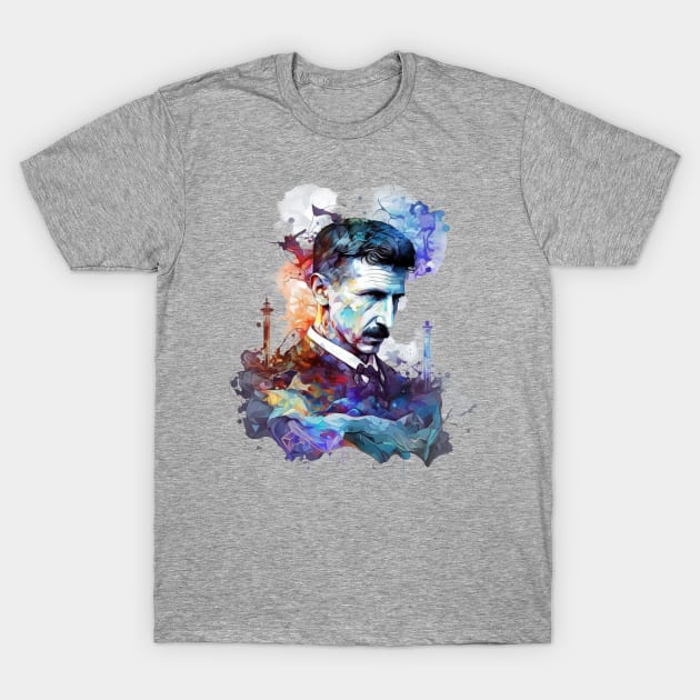 Nikola Tesla-inspired design T-Shirt by Buff Geeks Art